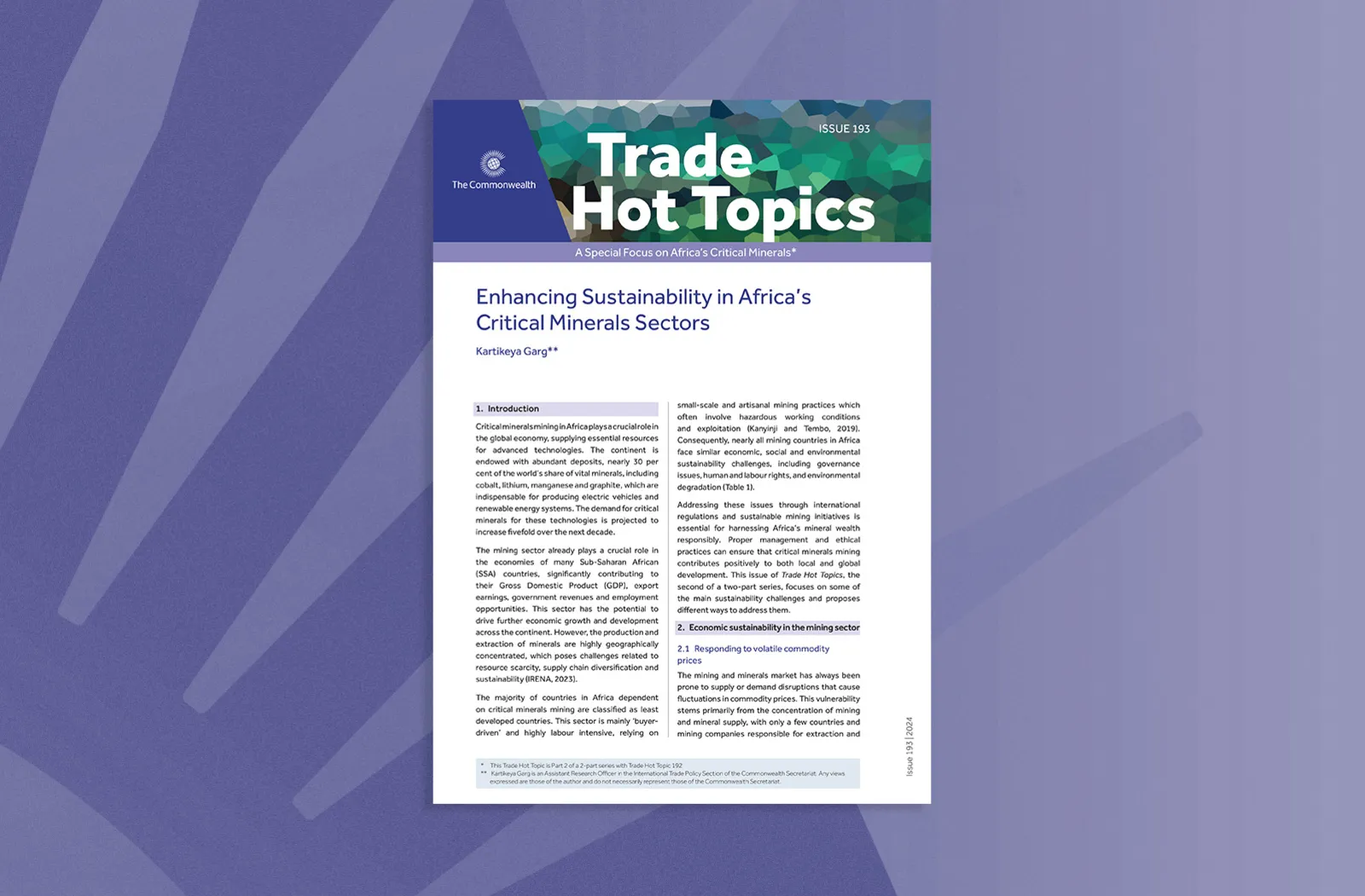 Enhancing Sustainability in Africa's Critical Minerals Sectors