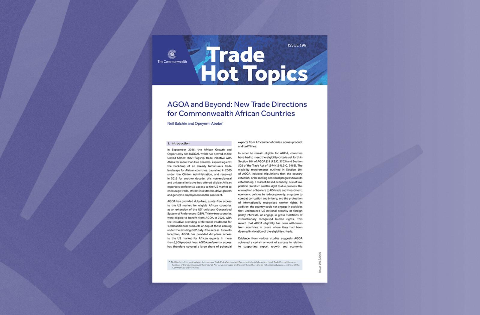 AGOA and Beyond: New Trade Directions for Commonwealth African Countries