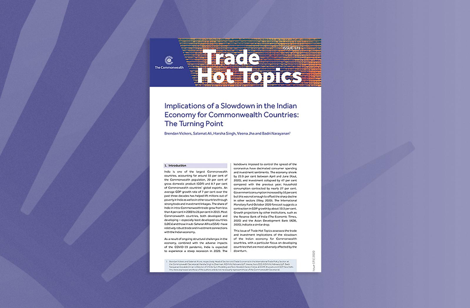 Implications of a Slowdown in the Indian Economy for Commonwealth Countries