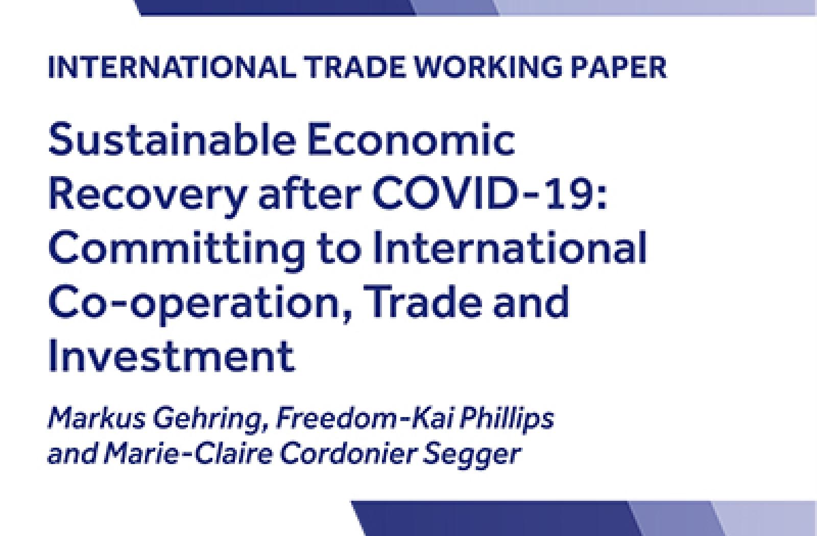 Sustainable Economic Recovery after COVID-19