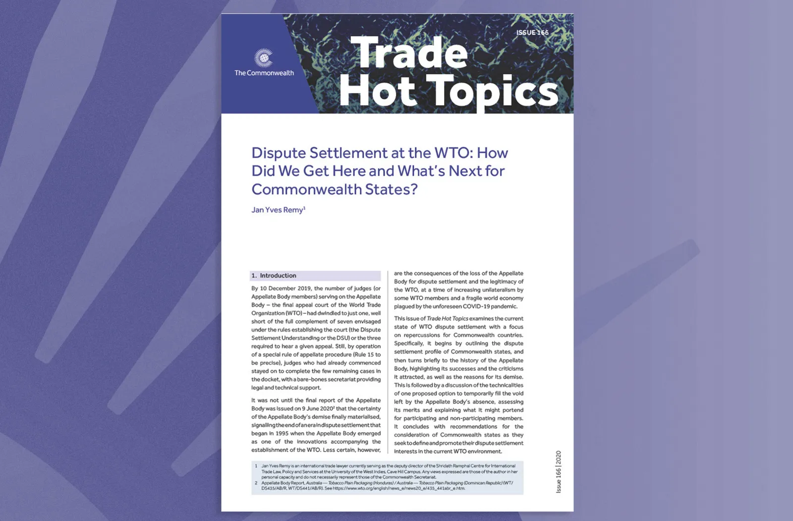 Dispute Settlement at the WTO: How Did We Get Here and What's Next for the Commonwealth States?
