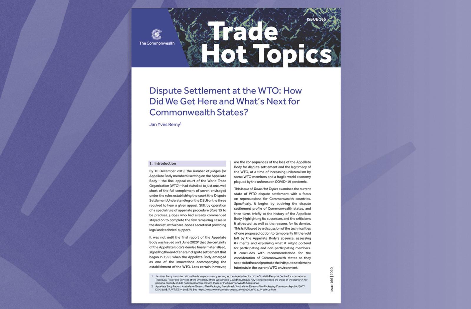 Dispute Settlement at the WTO: How Did We Get Here and What's Next for the Commonwealth States?