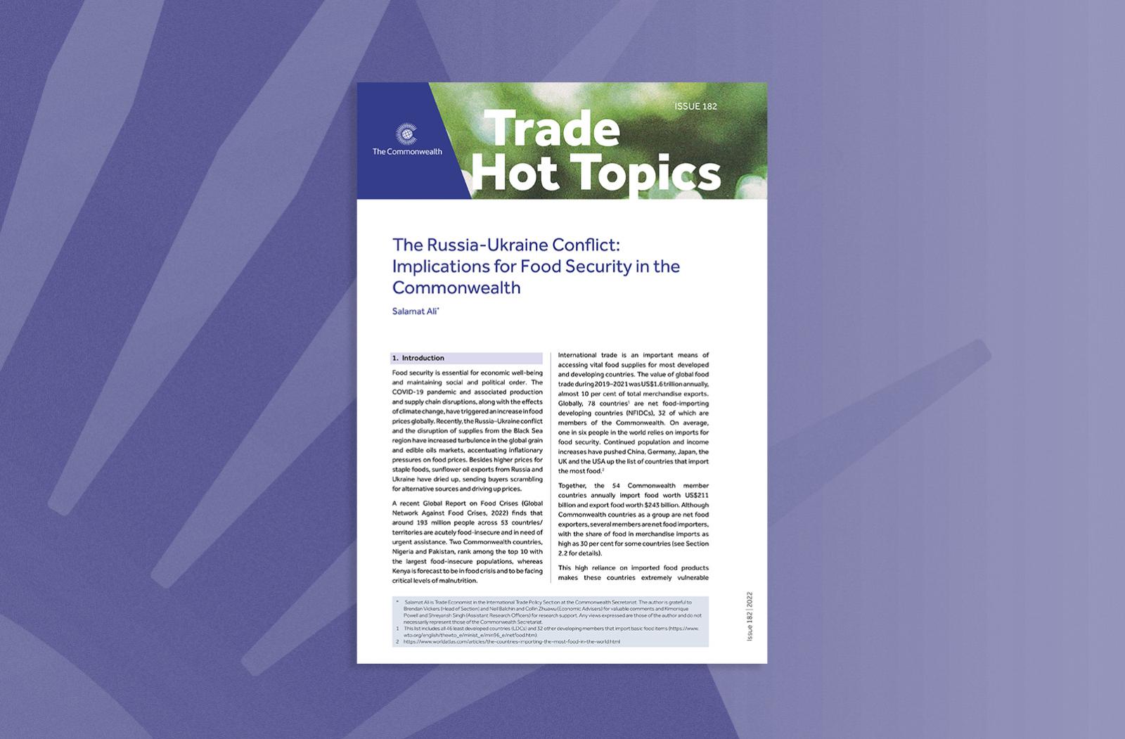 Russia-Ukraine Conflict: Implications for Food Security in the Commonwealth