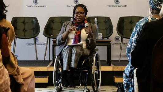 Anne Wafula Strike speaking at Marlborough House