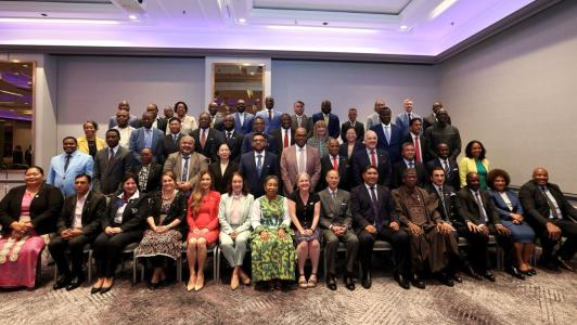 Family photo of ministers and senior officials attending the 12th Commonwealth Sports Ministers Meeting in Glasgow