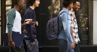 Group of students walking together