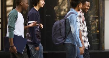 Group of students walking together