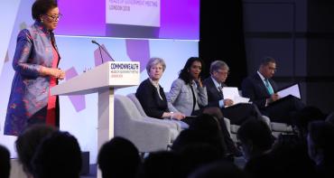 CHOGM 2018 Theresa May SG Bill Gates
