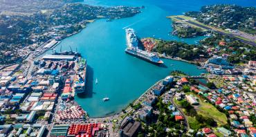 Aerial view of Saint Lucia