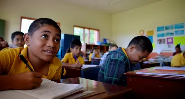 Two male students at a school in Tonga