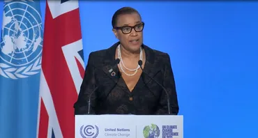 Commonwealth Secretary-General Patricia Scotland speaking at COP26