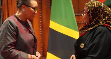 Secretary-General of the Commonwealth with the President of Tanzania