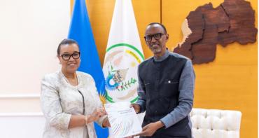 Commonwealth Secretary-General The Rt Hon Patricia Scotland, QC, with His Excellency, President Paul Kagame