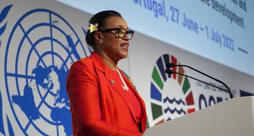 Secretary-General speaking at the oceans conference