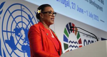 Secretary-General speaking at the oceans conference