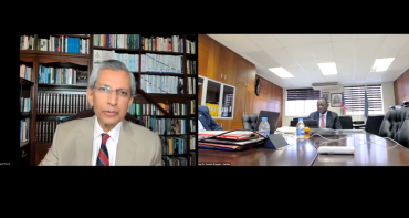 Officials attending the briefing on government performance management