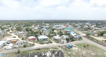Aerial view of Antigua and Barbuda after Hurricane Irma