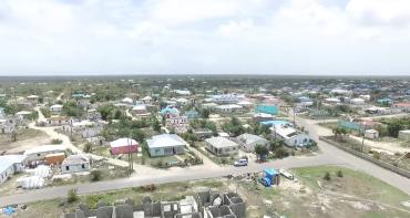 Aerial view of Antigua and Barbuda after Hurricane Irma