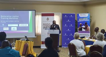 Woman speaking at the training