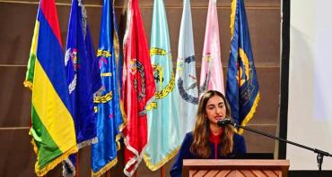 Shavana Haythornthwaite, Head of the Commonwealth Secretariat’s Human Rights Unit, speaking at a five-day training in Mauritius.