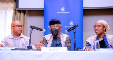 Chair of the Commonwealth Observer Group, H.E. Prof Yemi Osinbajo, former Vice President of Nigeria at a press conference