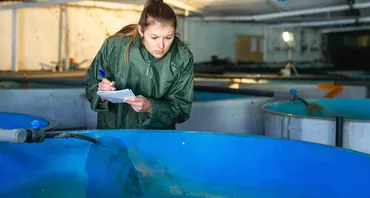 Woman doing scientific research