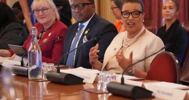 The Commonwealth Secretary-General, the Rt Hon Patricia Scotland, and acting High Commissioner of The Bahamas, Marché Mackey, speaking at the High Commissioners briefing for WAMM
