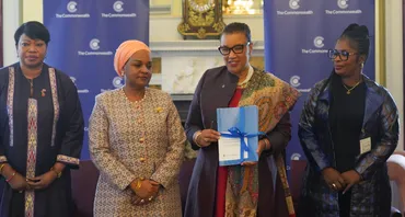 The Commonwealth Secretary-General, the Rt Hon Patricia Scotland KC, and First Ladies at the launch of the Commonwealth Youth-Focused Guiding Framework 