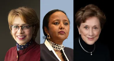 Professor Manahel Thabet, Ambassador Amina Mohamed and Dame Carol Black