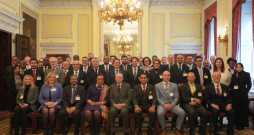 A group photo of leaders of sovereign wealth funds with the Commonwealth Secretary-General and HRH Duke of Gloucester
