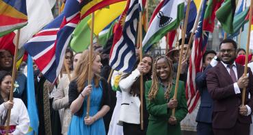 Flag bearers at the 2023 Commonwealth Day service