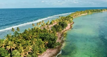 Aerial view of an island