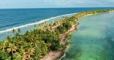 Aerial view of an island