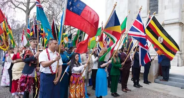 Flagbearers at the Commonwealth Day 2023 service