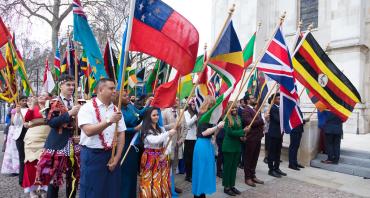 Flagbearers at the Commonwealth Day 2023 service