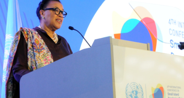 Commonwealth Secretary-General The Rt Hon Patricia Scotland KC during her plenary speech at the SIDS4 summit