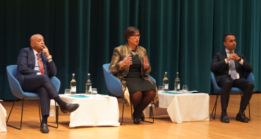 Commonwealth Secretary-General speaking on a panel at the Gulf Research Meeting