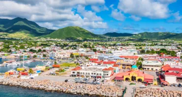Birds-eye view of St Kitts and Nevis