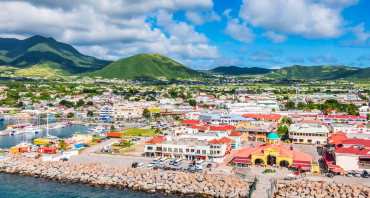 Birds-eye view of St Kitts and Nevis