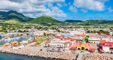 Birds-eye view of St Kitts and Nevis