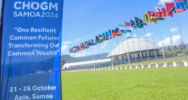 Flags outside CHOGM venue