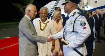 Their Majesties arrive in Samoa