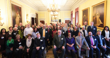 Group photo of representatives from Commonwealth accredited organisations at Marlborough House