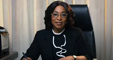 Commonwealth Secretary General Shirley Botchwey at desk