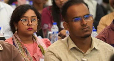 Two attendees at the Commonwealth Charter workshop