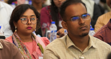 Two attendees at the Commonwealth Charter workshop