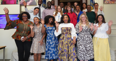 Commonwealth Secretary-General with young professionals at the Commonwealth Secretariat