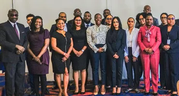 A group photo of delegates from the Integrity Commission of Trinidad and Tobago and Dr Roger Koranteng 