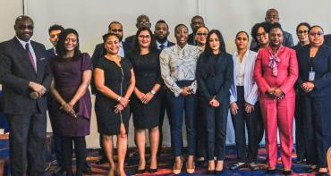 A group photo of delegates from the Integrity Commission of Trinidad and Tobago and Dr Roger Koranteng 