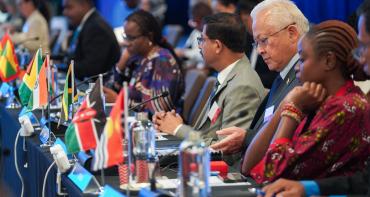 A row of ministers at the Commonwealth Law Ministers Meeting in Fiji